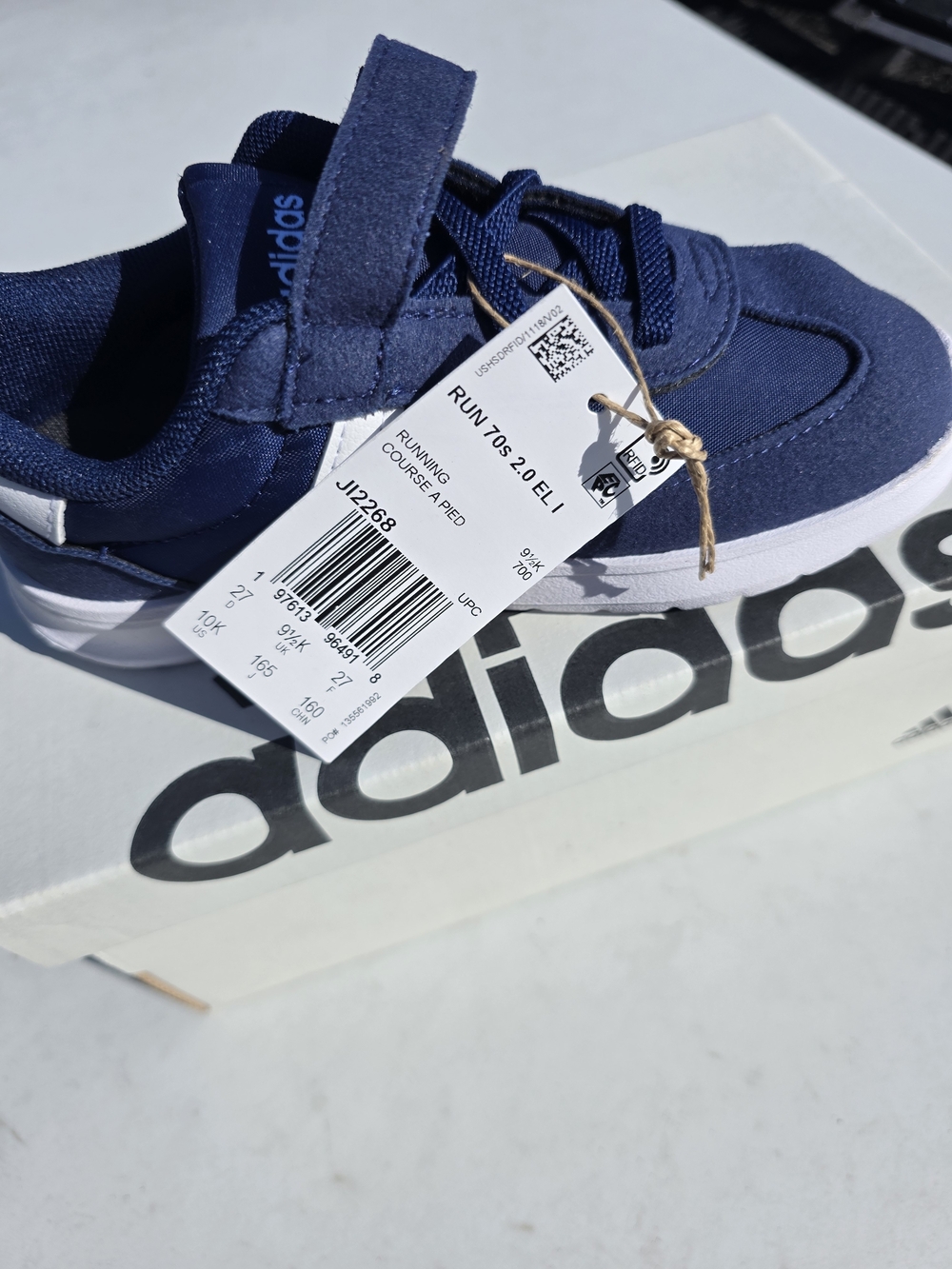 adidas Kids Navy Blue Velcro Athletic Sneakers
